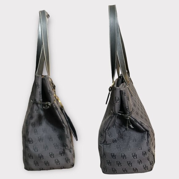Dooney & Bourke Signature Monogram Tote H2459130 Black Jacquard DB Shoulder Bag - Picture 5 of 8